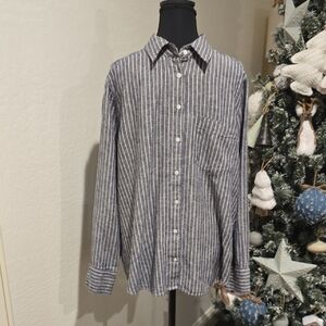 Banana Republic Black and White Striped Shirt